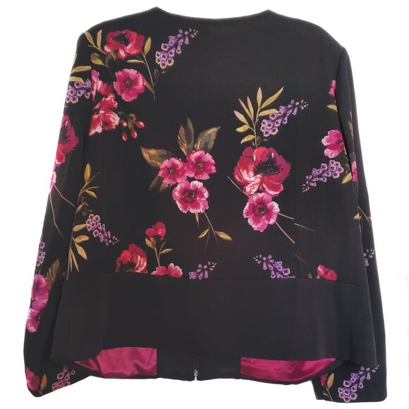 Susan Graver Floral Zip Blazer - Picture 3 of 9